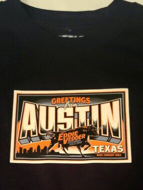 Eddie Vedder 2012 Austin TX Tour Shirt Black Men's Large